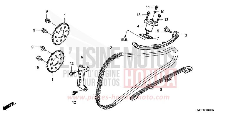 CHAINE A CAMES/TENDEUR de SILVER WING SWORD SILVER METALLIC (NHA95) de 2011